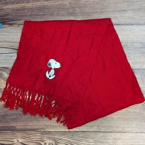 Peanuts Snoopy Embroidered Red Scarf